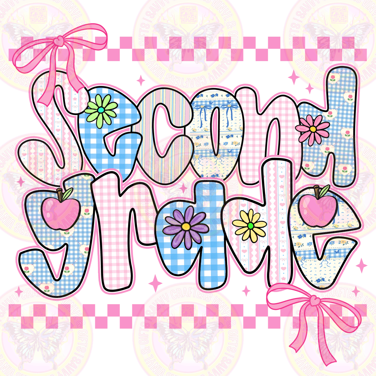 Preppy Girly Pattern Grade Levels - Savvy Crafters Vinyl & Gifts