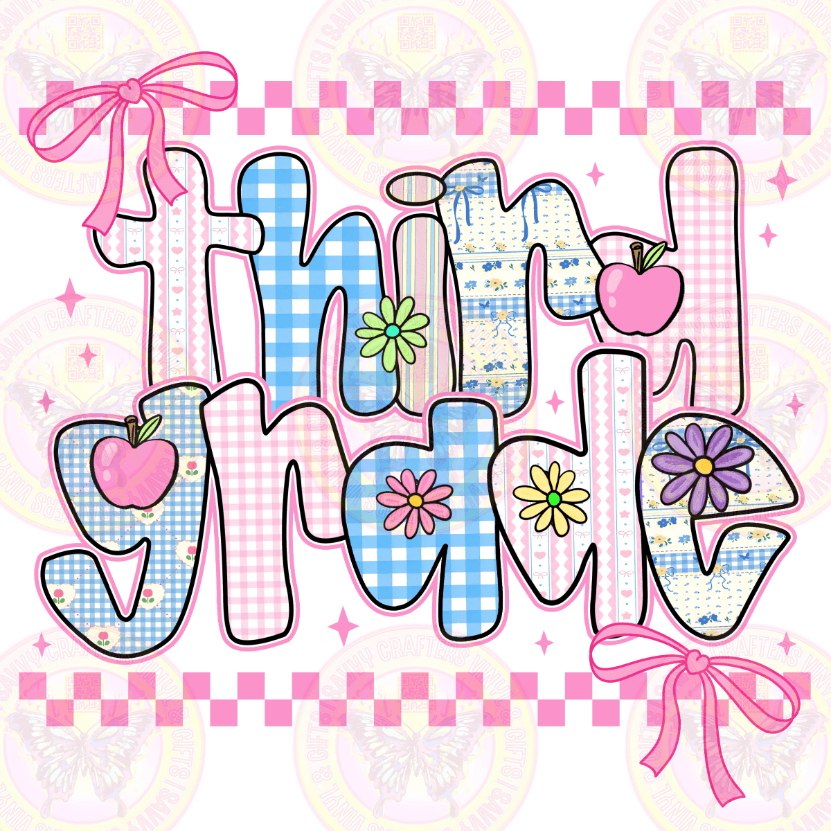 Preppy Girly Pattern Grade Levels - Savvy Crafters Vinyl & Gifts