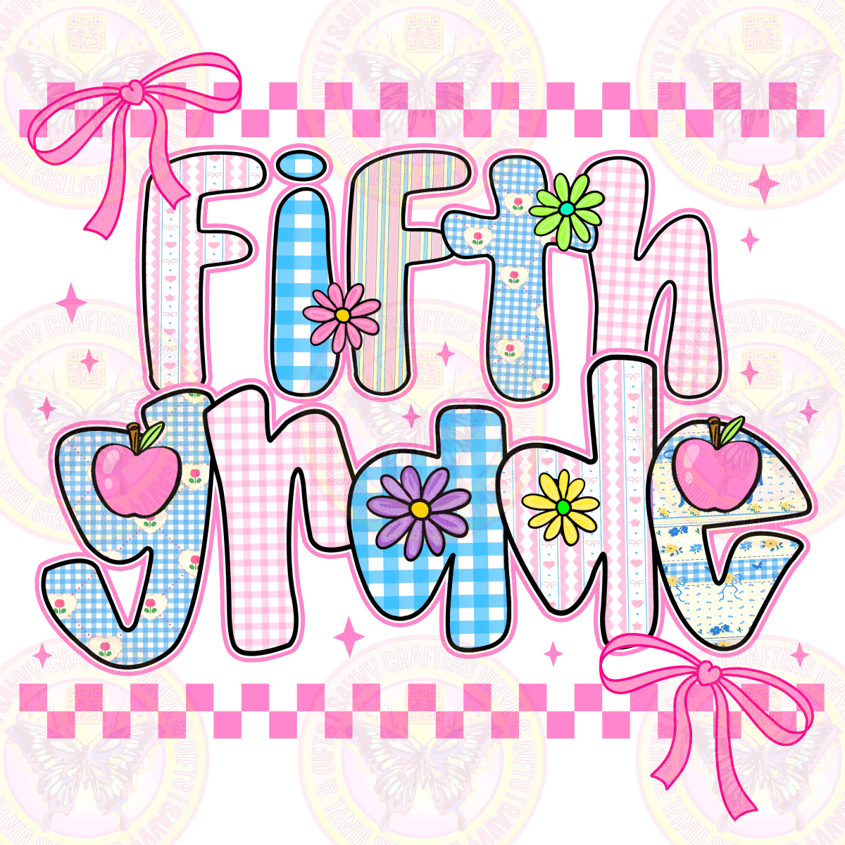 Preppy Girly Pattern Grade Levels - Savvy Crafters Vinyl & Gifts