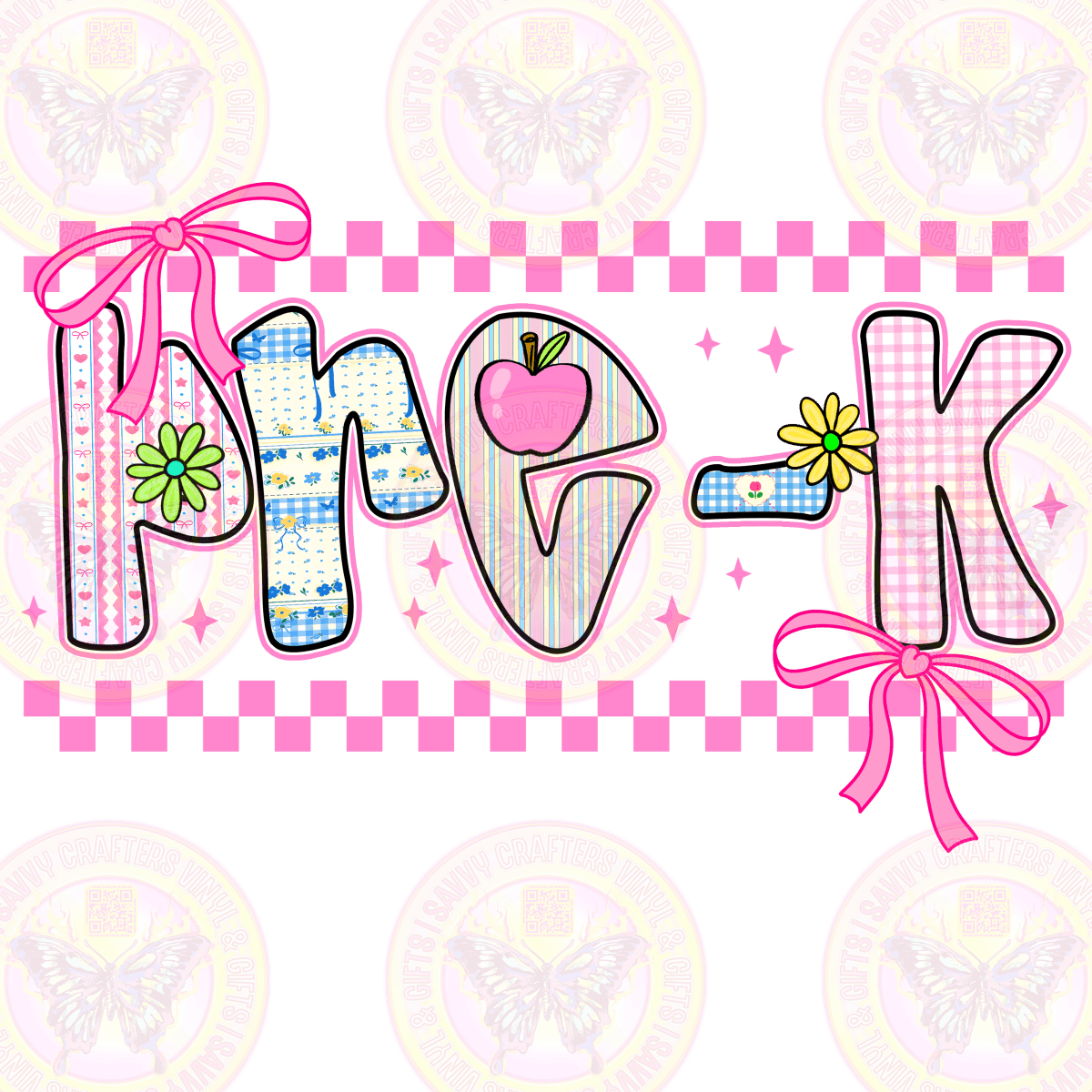 Preppy Girly Pattern Grade Levels - Savvy Crafters Vinyl & Gifts