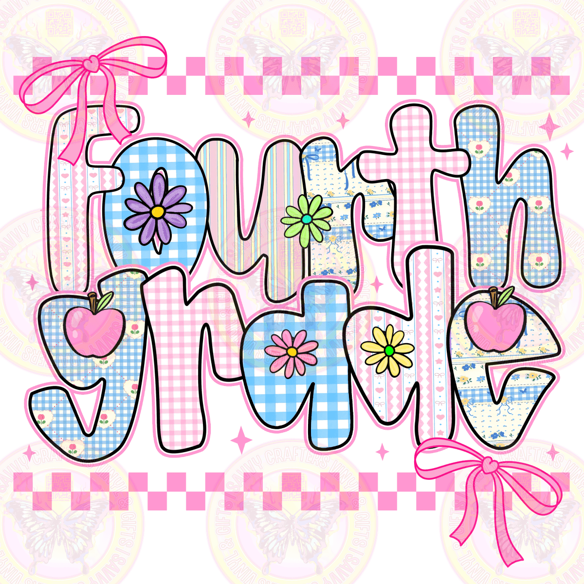 Preppy Girly Pattern Grade Levels - Savvy Crafters Vinyl & Gifts