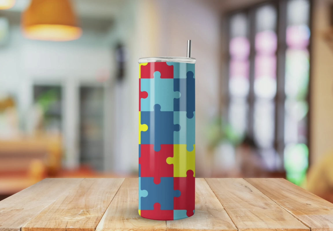 Autism Puzzle Mama - Fully Completed Tumbler Skinny Straight 20/30oz