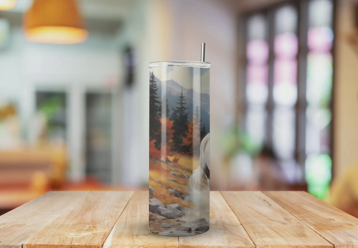 Horses Beautiful Orange Fall Landscape  - Fully Completed Tumbler Skinny Straight 20/30oz