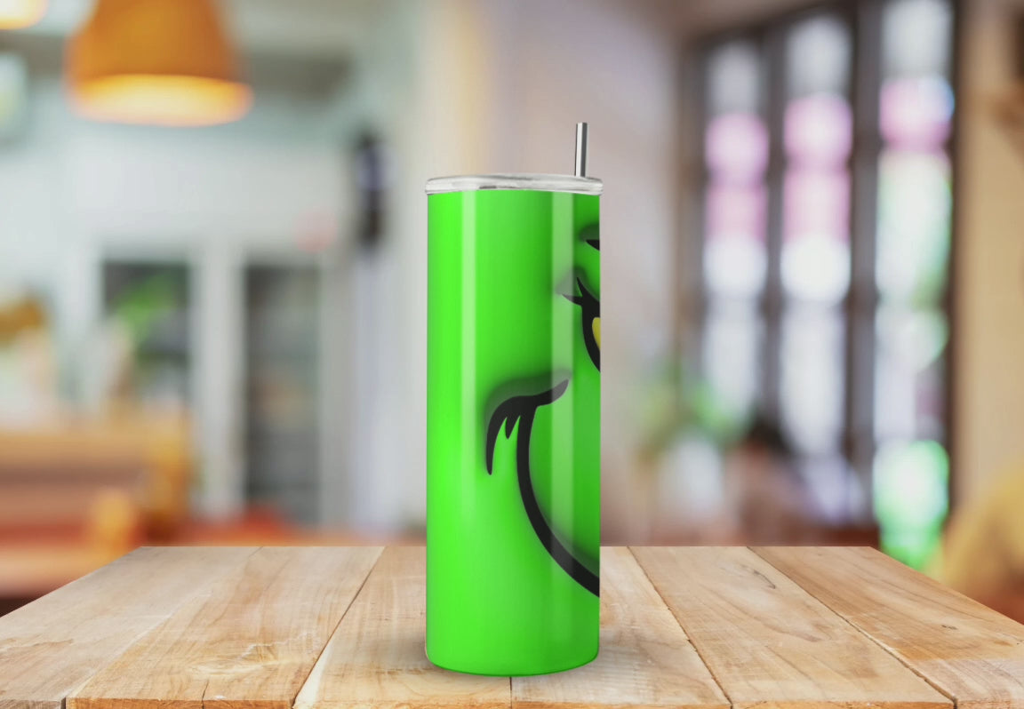 G face Puffy Neon green - Fully Completed Tumbler Skinny Straight 20/30oz