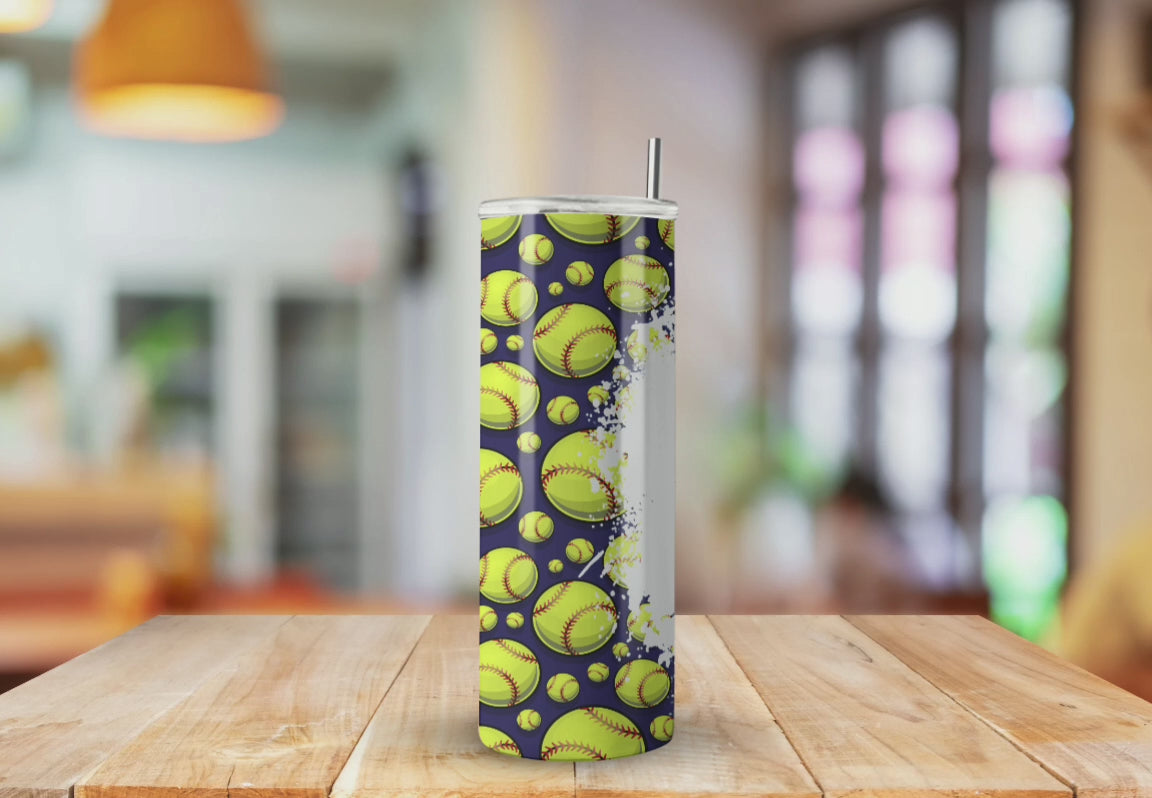 Softball Mom Bunhead  - Fully Completed Tumbler Skinny Straight 20/30oz