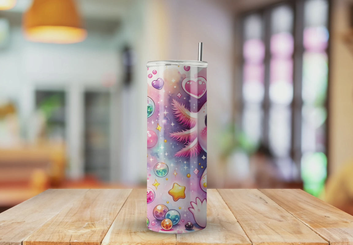 Axolotl Cute Kawaii Boba Drink  - Fully Completed Tumbler Skinny Straight 20/30oz