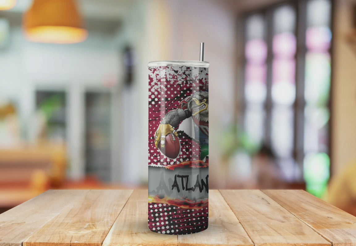 Atl Falcons Torn Mascot - Fully Completed Tumbler Skinny Straight 20/30oz