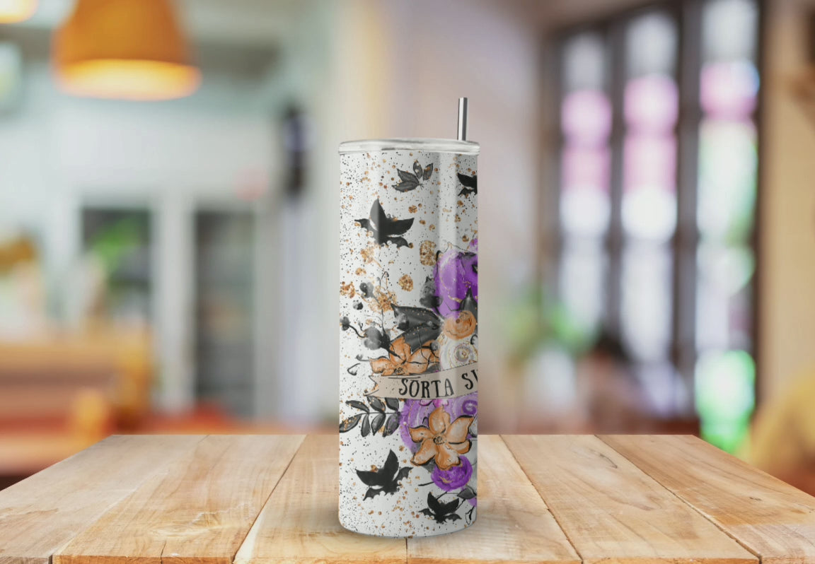 Sorta sweet Sorta Spooky Pumpkin Halloween - Fully Completed Tumbler Skinny Straight 20/30oz