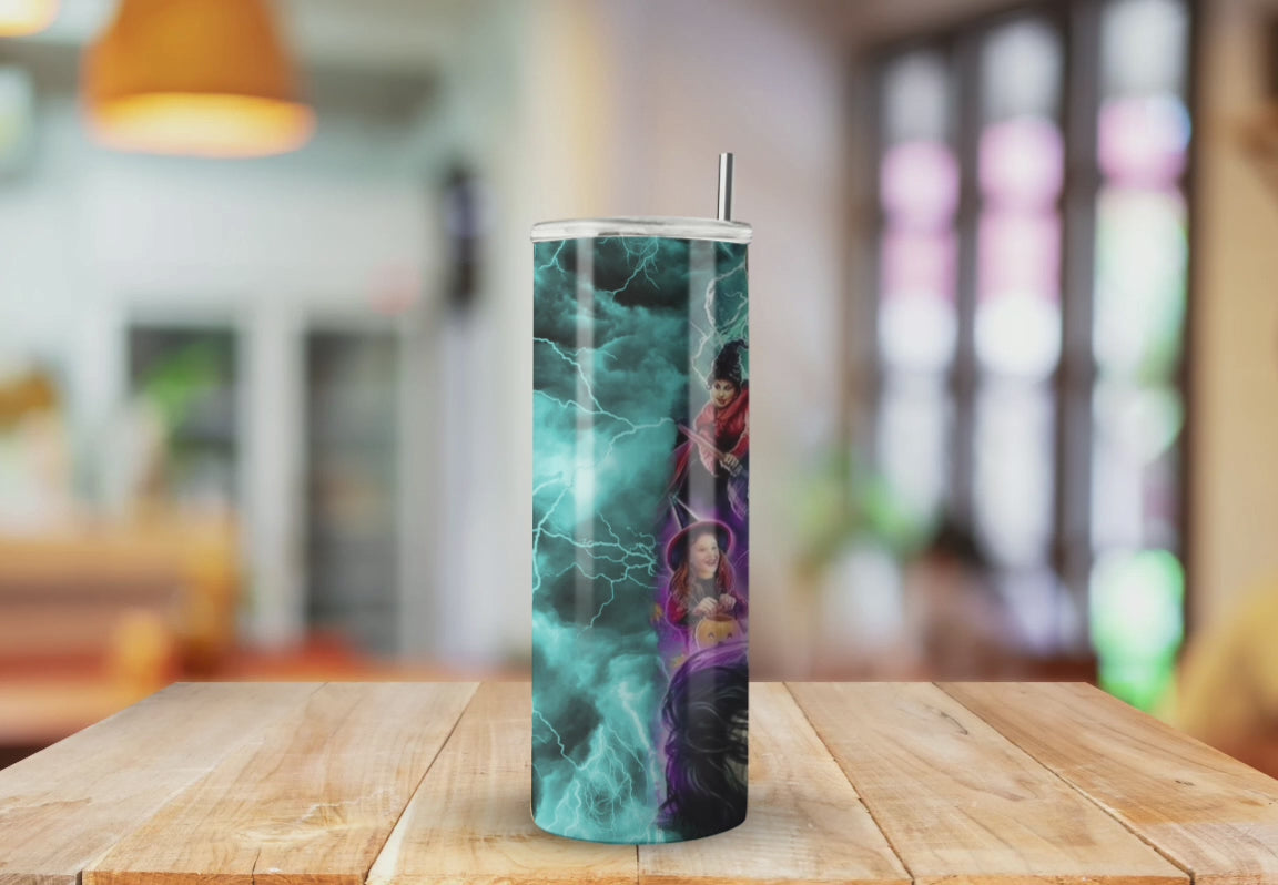 Hocus Pocus Inspired Blue Storm Sanderson Sisters - Fully Completed Tumbler Skinny Straight 20/30oz