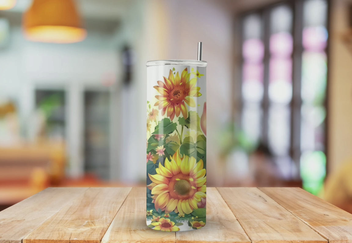 Cute Pig Piglet Sunflower Sunny - Fully Completed Tumbler Skinny Straight 20/30oz