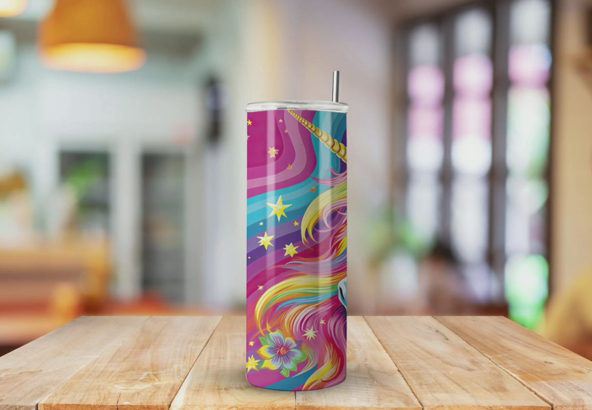 Unicorn Lisa Frank Inspired - Fully Completed Tumbler Skinny Straight 20/30oz