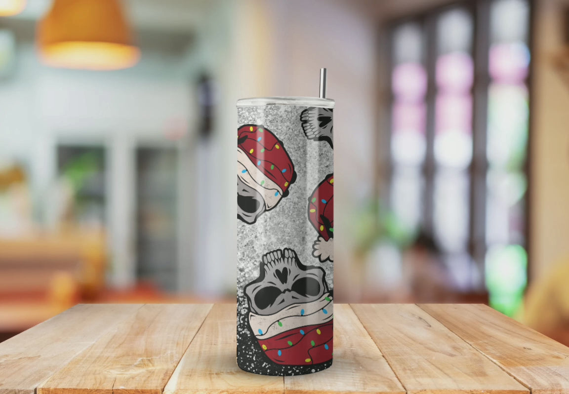 Santa Skulls Scary Christmas - Fully Completed Tumbler Skinny Straight 20/30oz