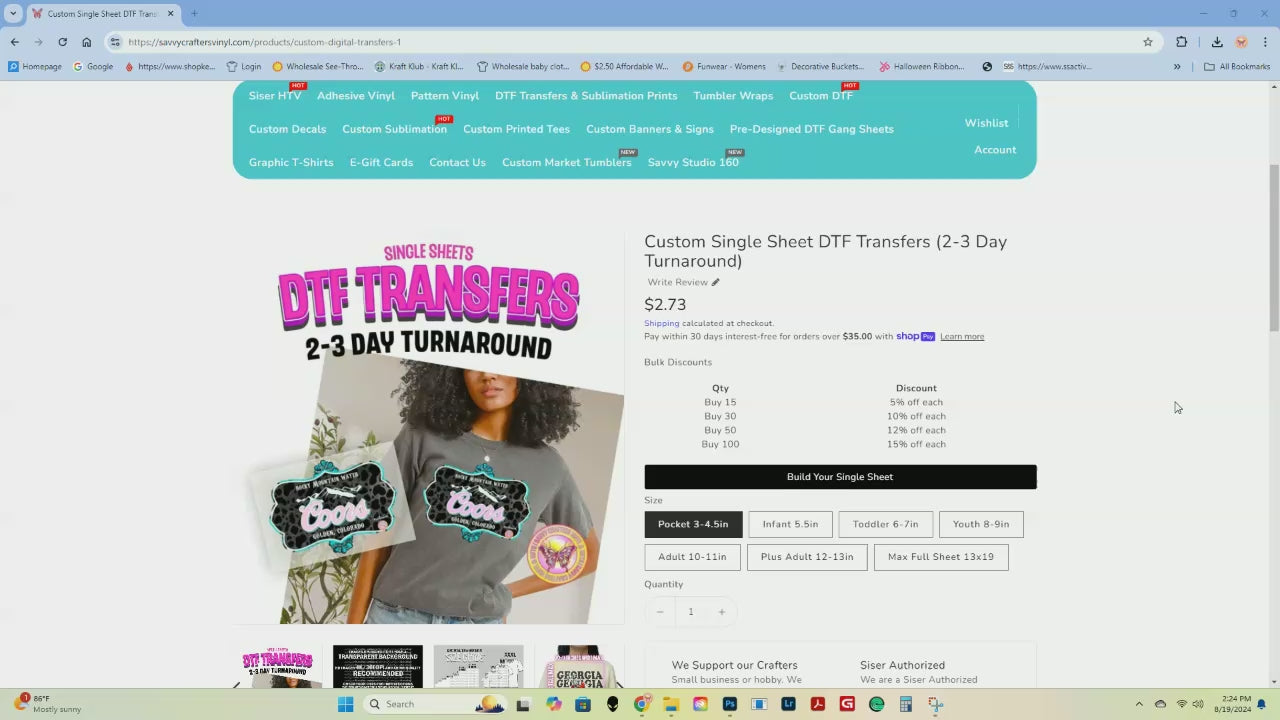 Custom Single Sheet DTF Transfers (2-3 Day Turnaround)