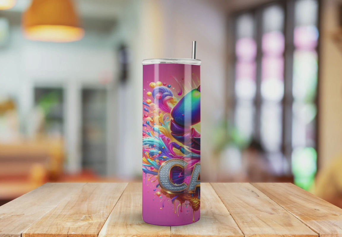 Cancer Hot Pink  - Fully Completed Tumbler Skinny Straight 20/30oz