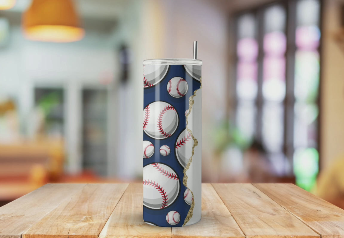 For the LOVE of the game Baseball  - Fully Completed Tumbler Skinny Straight 20/30oz