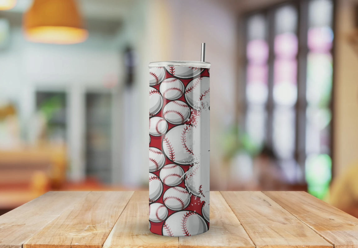 Baseball Mom Bunhead  - Fully Completed Tumbler Skinny Straight 20/30oz