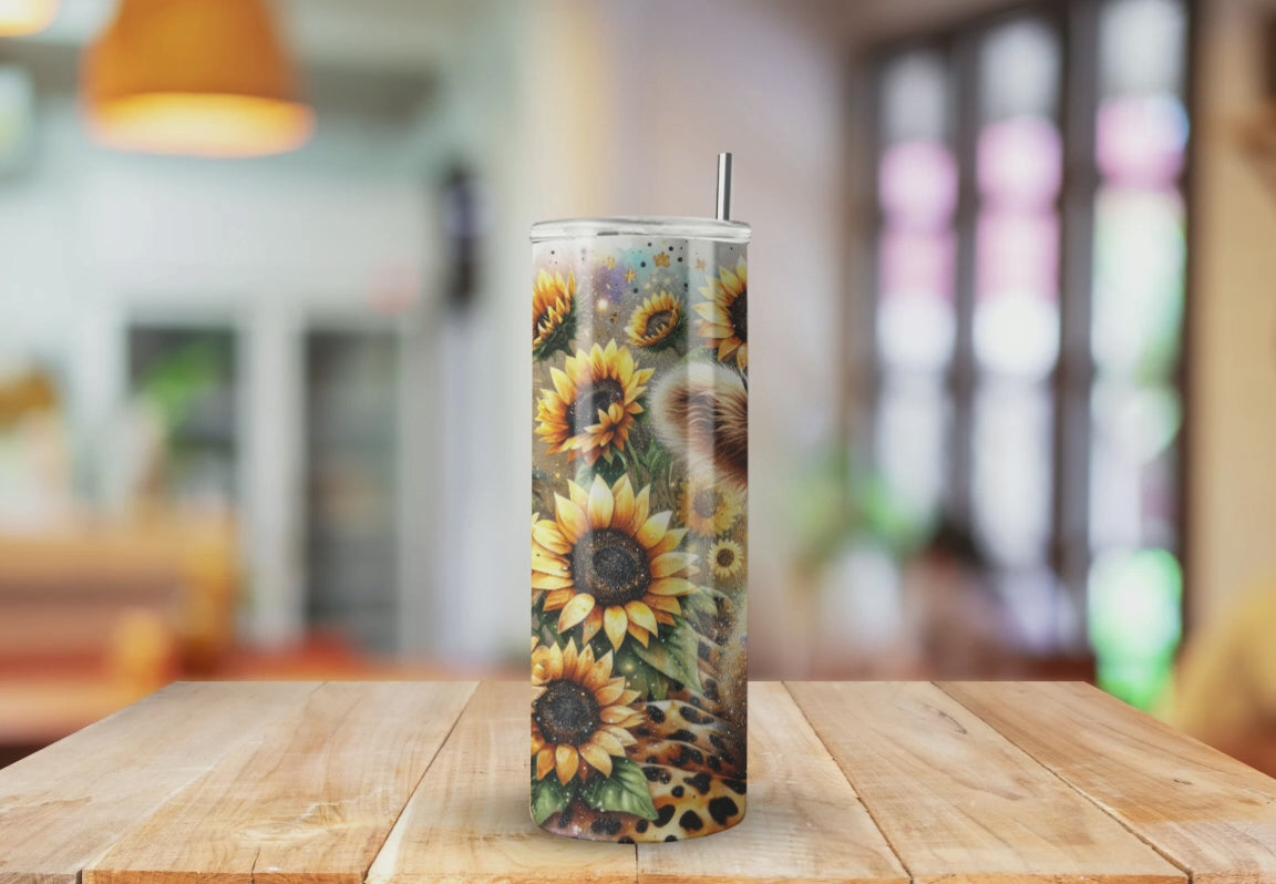 Sunflower Cow Cute Nature  - Fully Completed Tumbler Skinny Straight 20/30oz