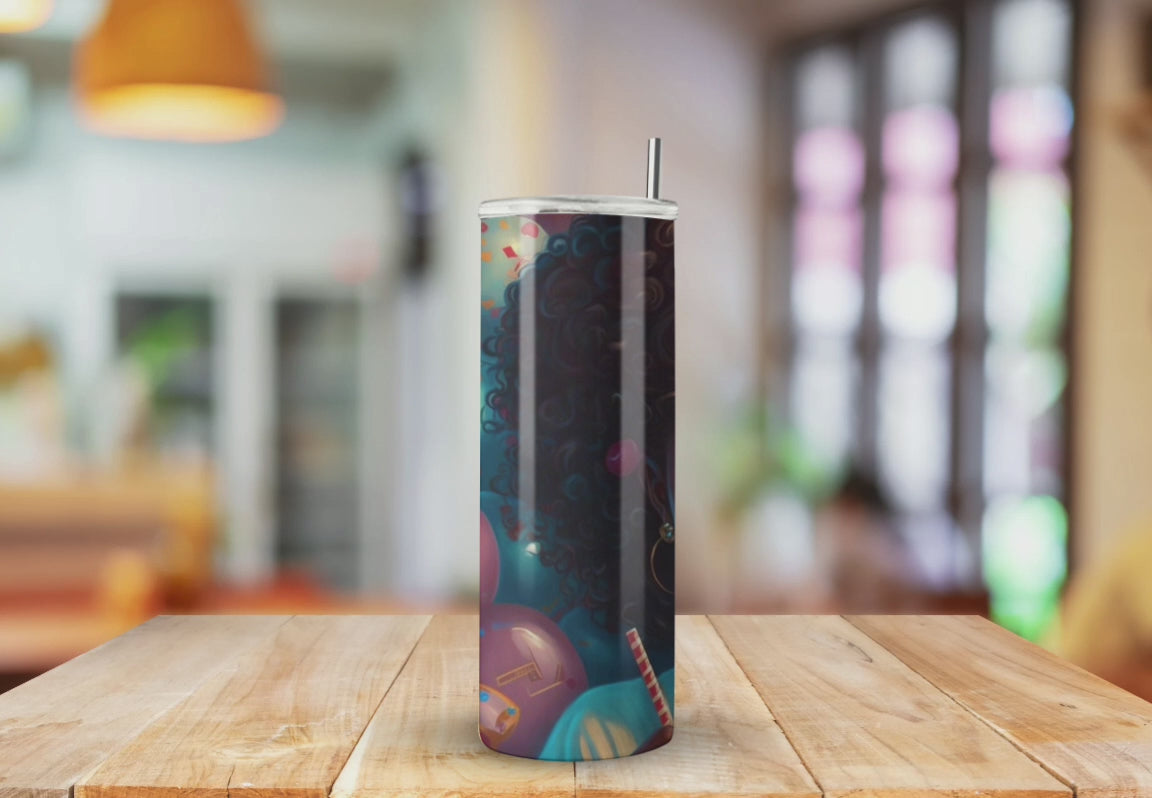 Pretty Brown Girl in Candyland - Fully Completed Tumbler Skinny Straight 20/30oz