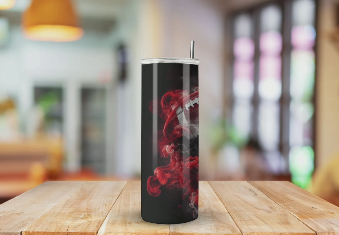 Georgia Inspired Smoky Black Red Helmet - Fully Completed Tumbler Skinny Straight