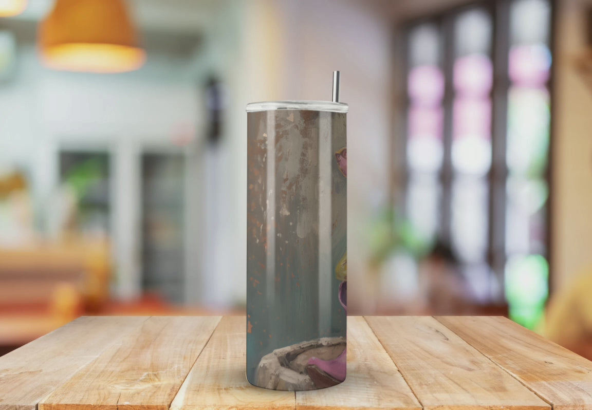 Pink Cowgirl Frog Sitting - Fully Completed Tumbler Skinny Straight 20/30oz