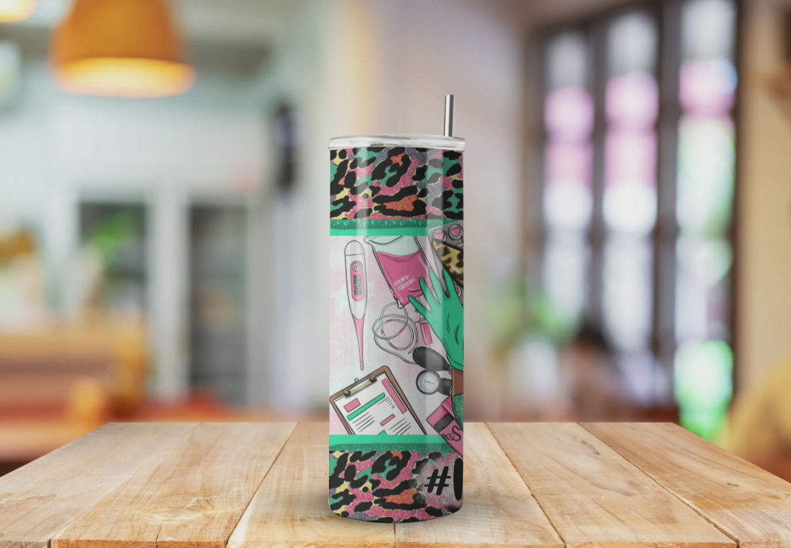 Nurse Life Melanin Bun Head  - Fully Completed Tumbler Skinny Straight 20/30oz