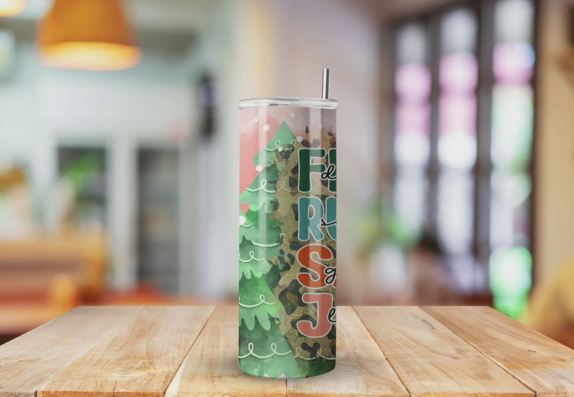 Frosty Rudolph Santa Jesus Christmas - Fully Completed Tumbler Skinny Straight 20/30oz