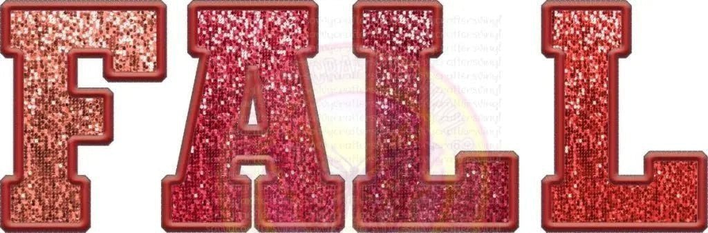 Red Fall Sequin Letters Faux Embroidery - Savvy Crafters Vinyl & Gifts