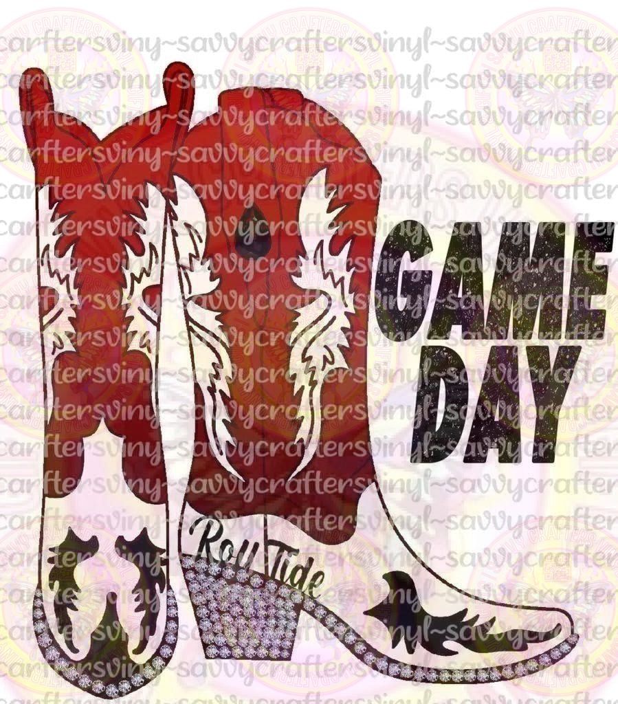 Rhinestone Roll Tide Game Day Boots - Savvy Crafters Vinyl & Gifts