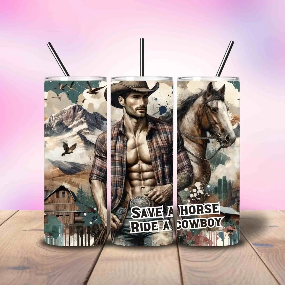 Ride a Cowboy - Fully Completed Tumbler Skinny Straight 20/30oz - Savvy Crafters Vinyl & Gifts