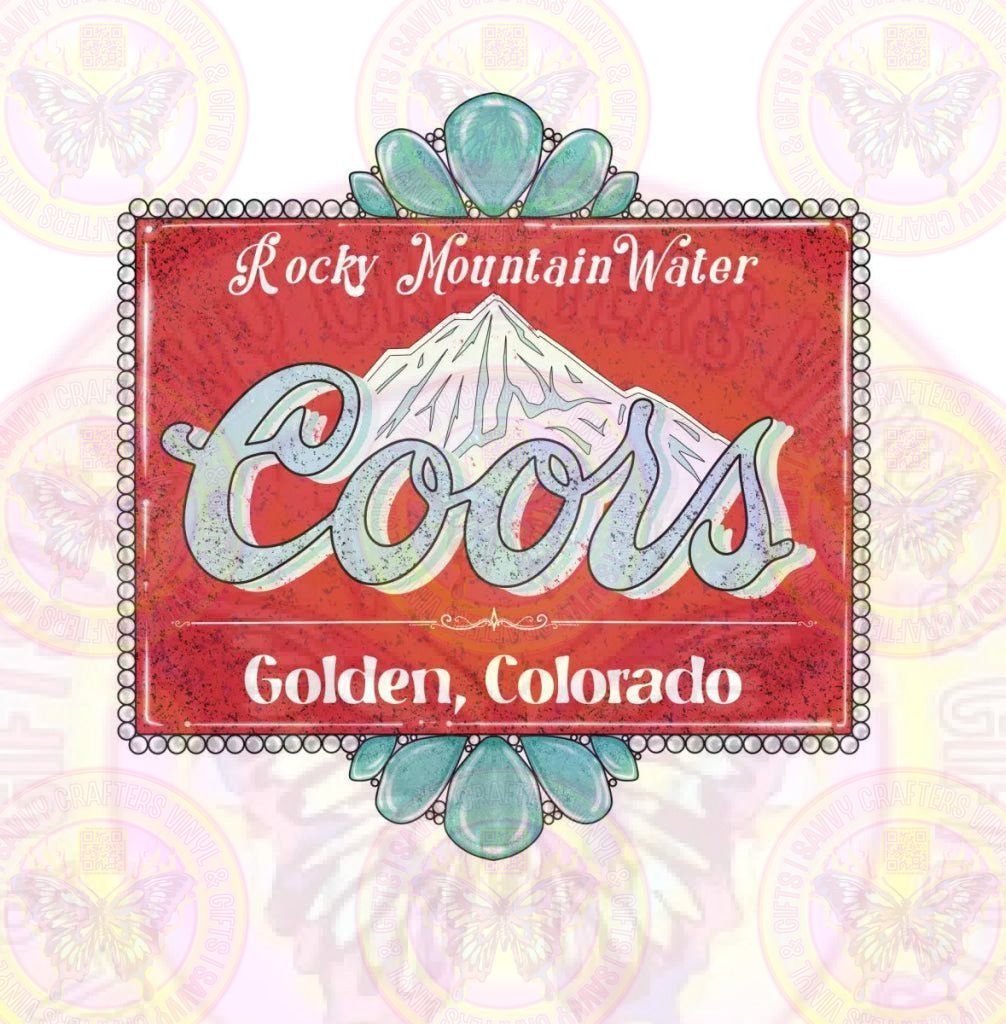 Rocky Mountain Water Coors Full Color Transfer - Savvy Crafters Vinyl & Gifts