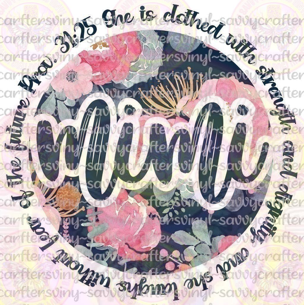 RTPMom - 38 Mimi Proverbs 31:25 Navy - Savvy Crafters Vinyl & Gifts