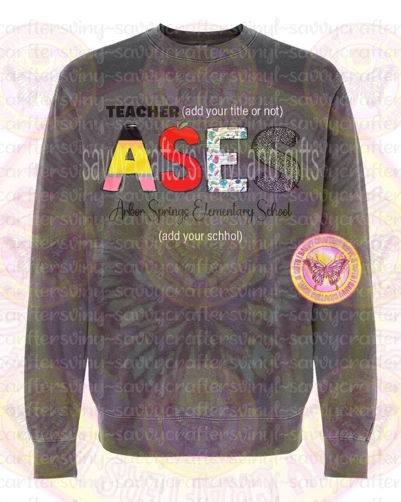 School Letter Doodle DTF Transfer - Savvy Crafters Vinyl & Gifts