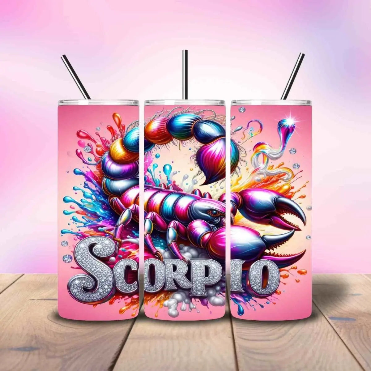 Scorpio Pink Zodiac - Fully Completed Tumbler Skinny Straight 20/30oz - Savvy Crafters Vinyl & Gifts