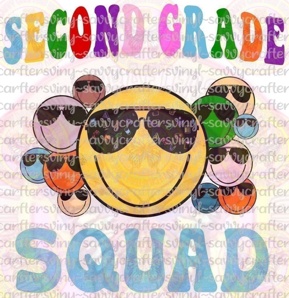 Second Grade Squad Smile Faces - Savvy Crafters Vinyl & Gifts