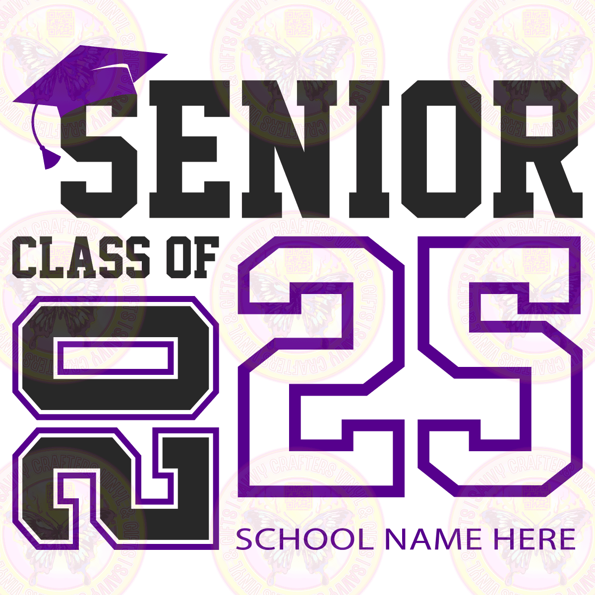 Senior 2025 with pocket DTF Transfer Ready to Press - Savvy Crafters Vinyl & Gifts