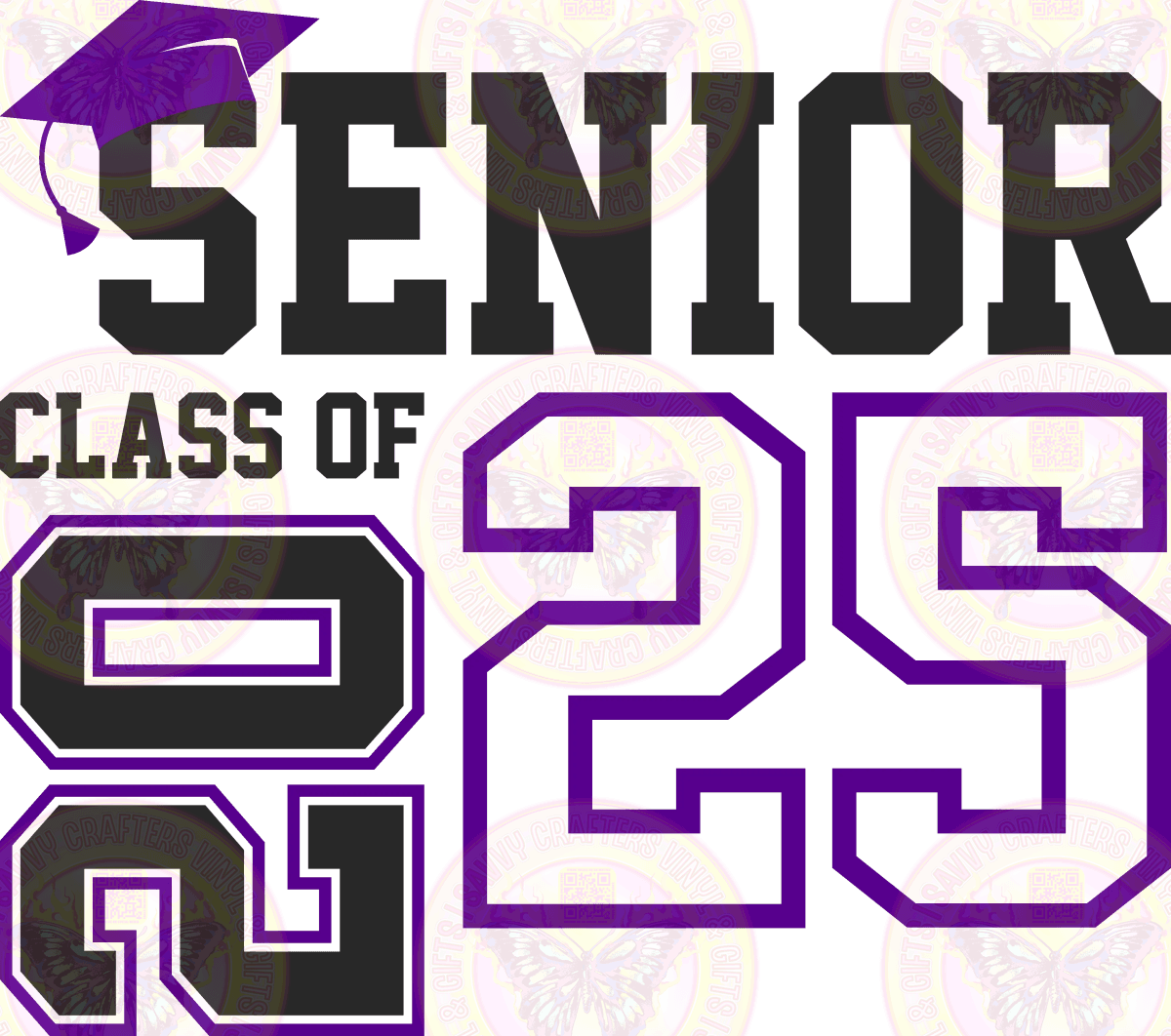 Senior 2025 with pocket DTF Transfer Ready to Press - Savvy Crafters Vinyl & Gifts