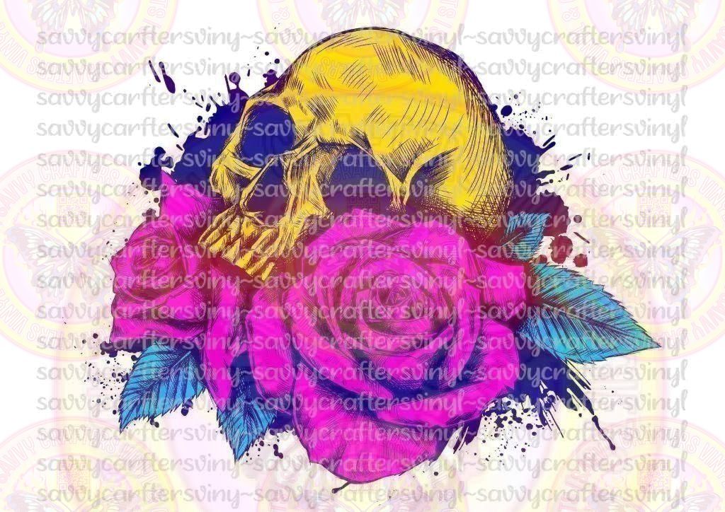 Skull and Roses Color Blast - Savvy Crafters Vinyl & Gifts