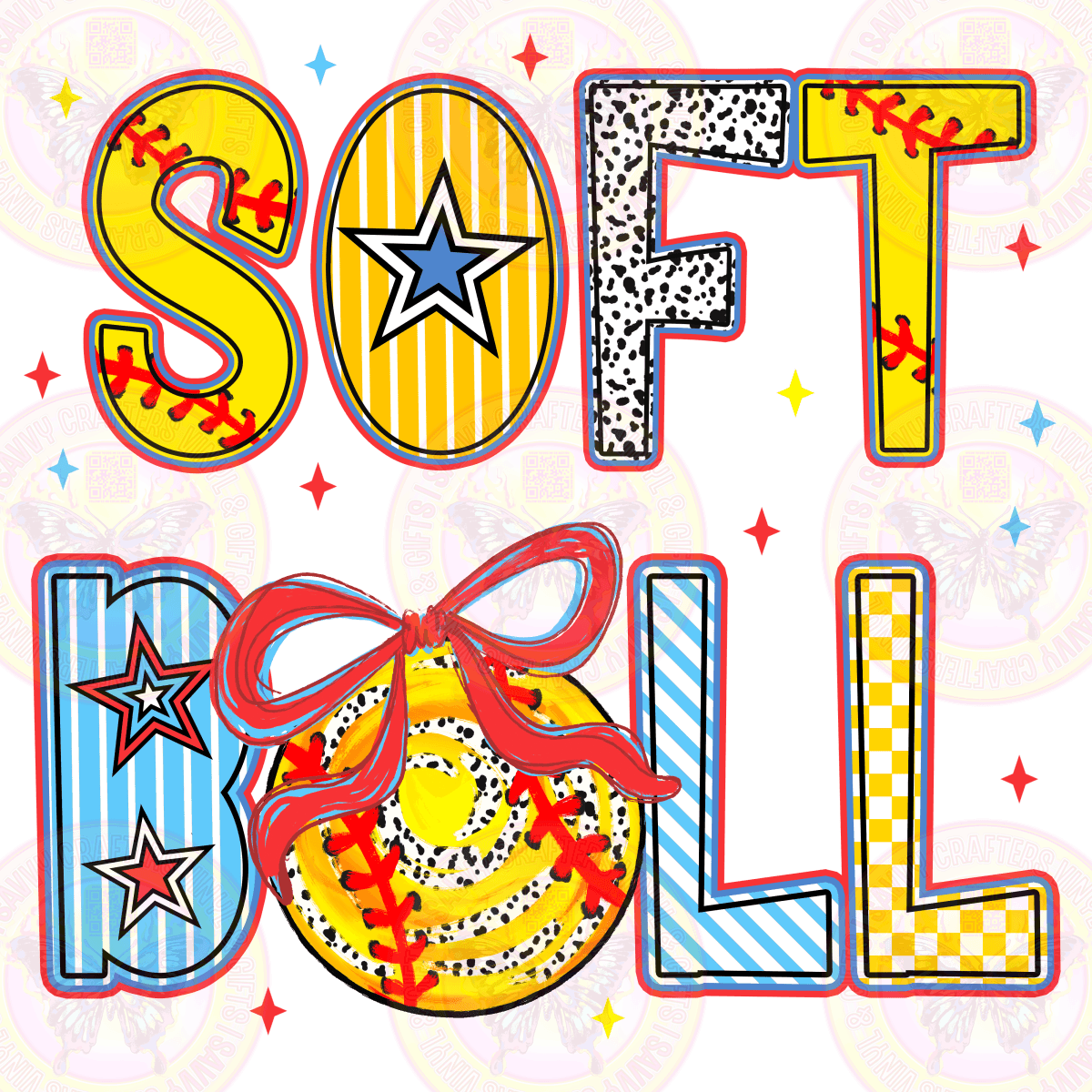 Softball Coquette DTF Transfer Ready to Press - Savvy Crafters Vinyl & Gifts