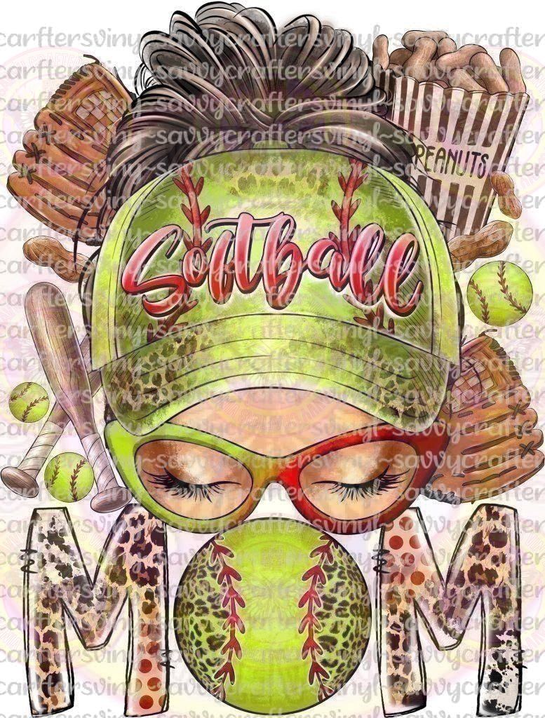 Softball Mom Pom Pom Hair - Savvy Crafters Vinyl & Gifts