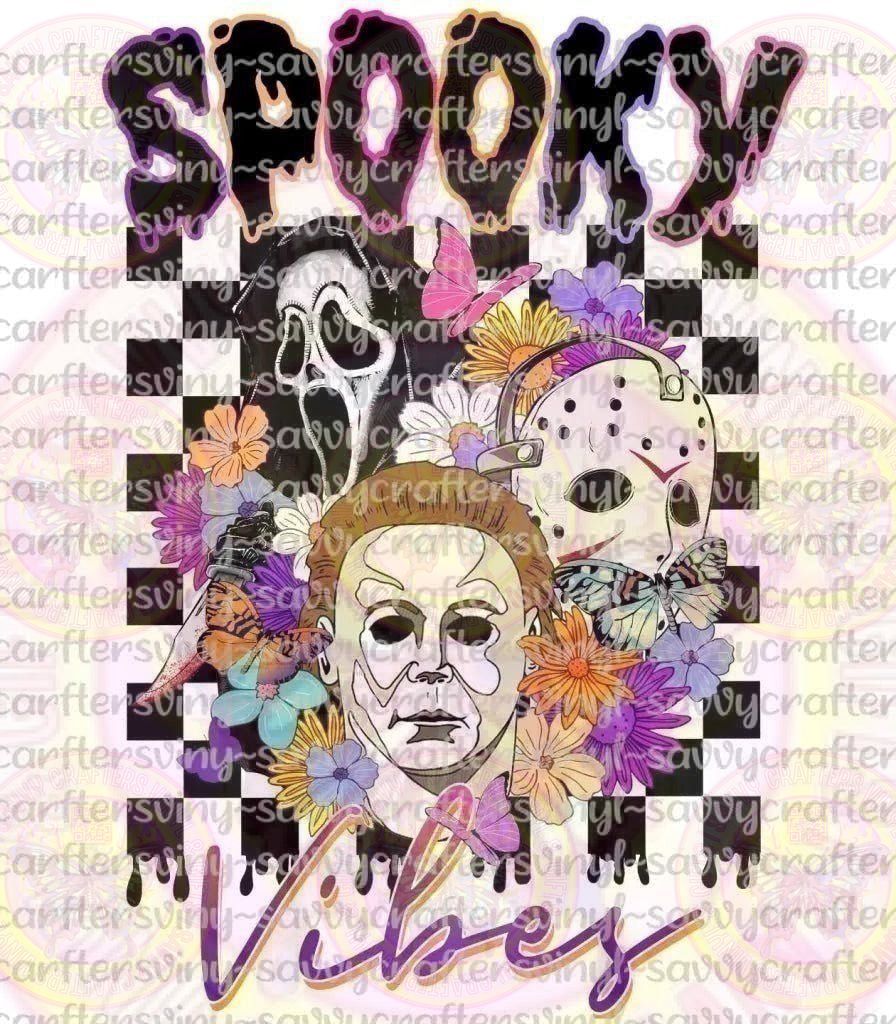 Spooky Vibes Colorful Retro Horror Characters - Savvy Crafters Vinyl & Gifts