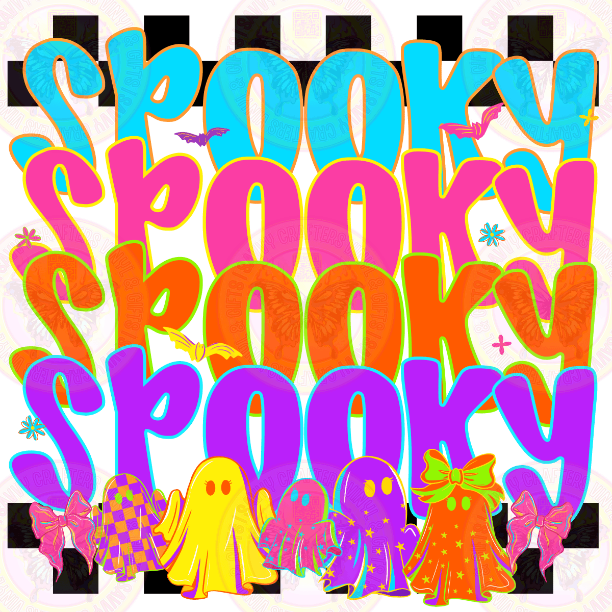 Spooky with Boo's Neon - Savvy Crafters Vinyl & Gifts