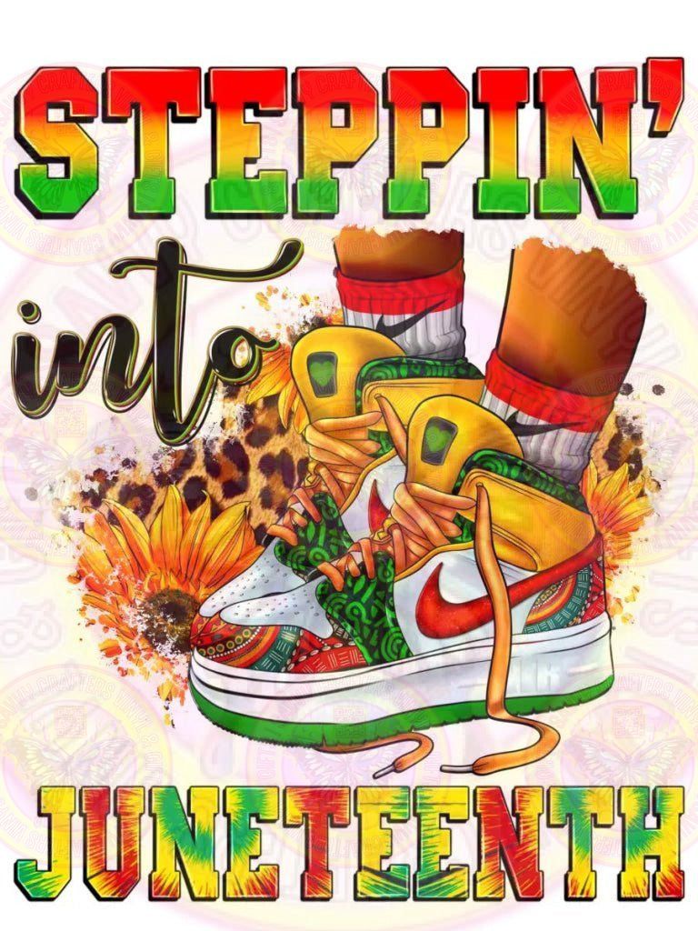 Steppin Into Juneteenth Pattern Sneaker - Savvy Crafters Vinyl & Gifts