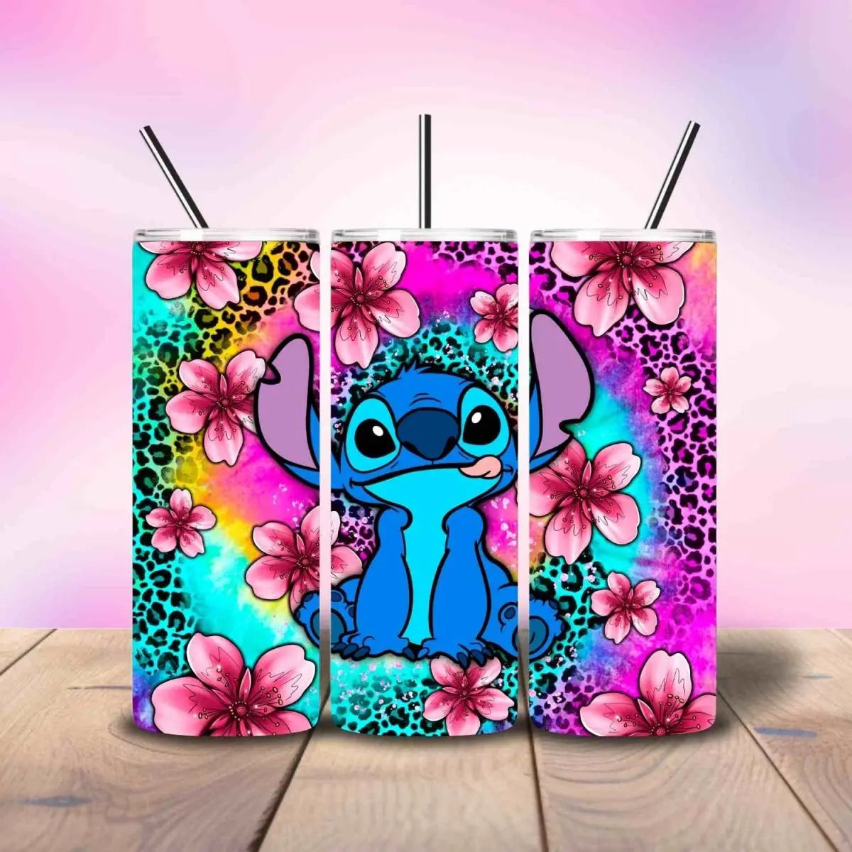 Stitch Inspired Purple Tropical Illustration - Fully Completed Tumbler Skinny Straight 20/30oz - Savvy Crafters Vinyl & Gifts