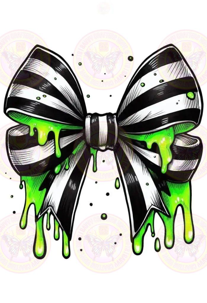 Striped Beetle Bow Neon - Savvy Crafters Vinyl & Gifts