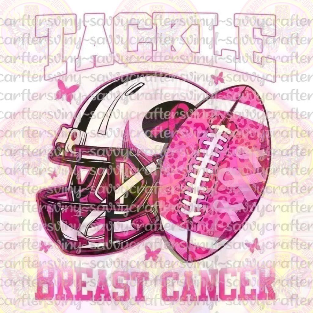 Tackle Breast Cancer Football Helmet - Savvy Crafters Vinyl & Gifts