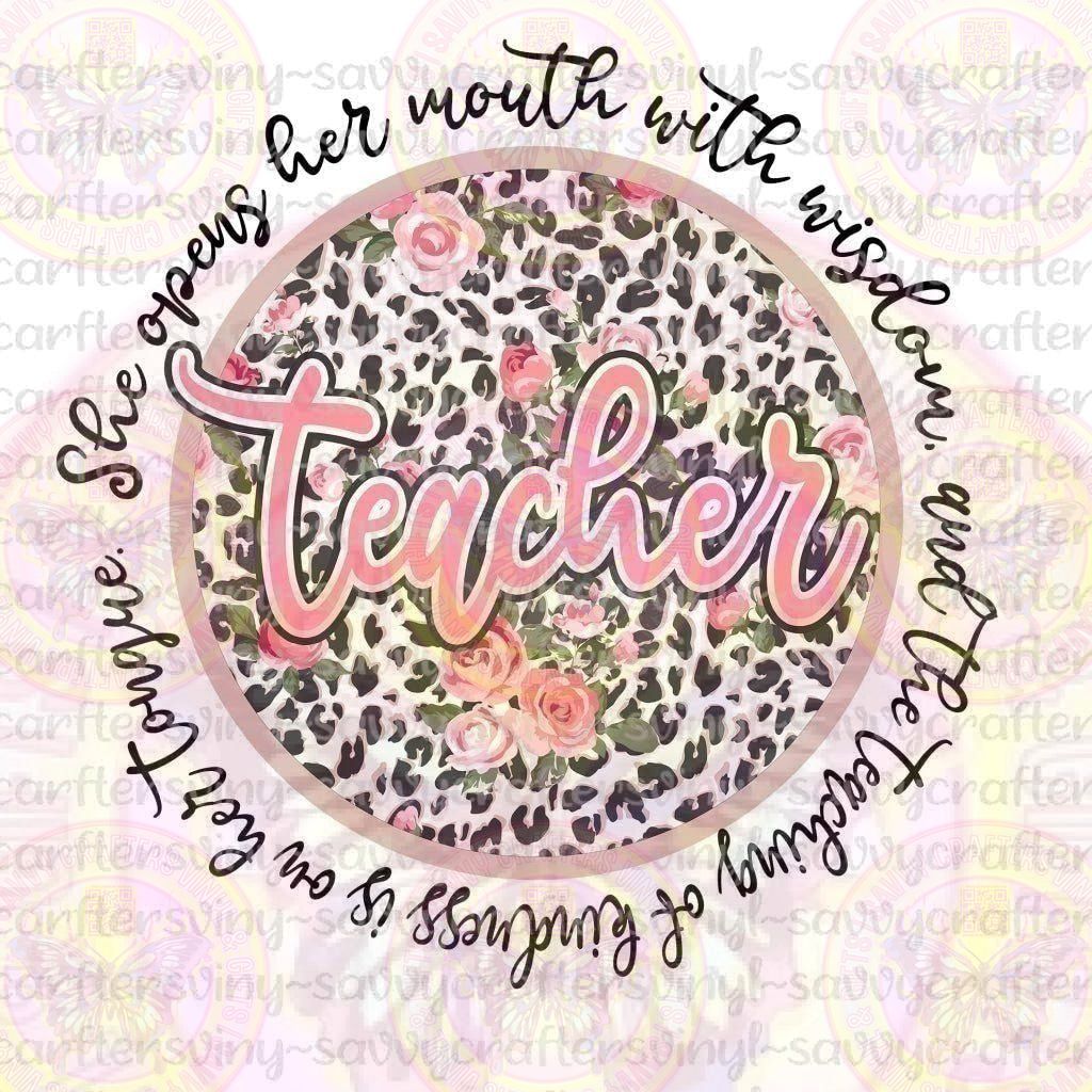 Teacher Kindness Circle Rose - Savvy Crafters Vinyl & Gifts