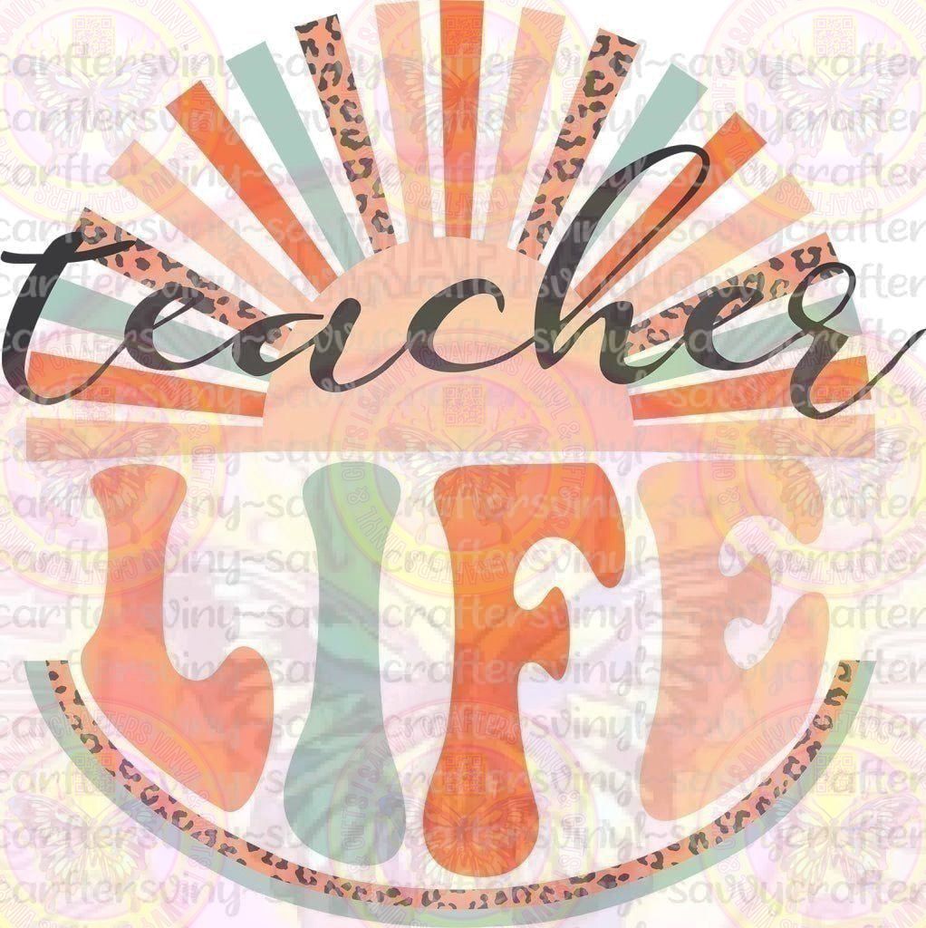 Teacher Life Retro Groovy - Savvy Crafters Vinyl & Gifts