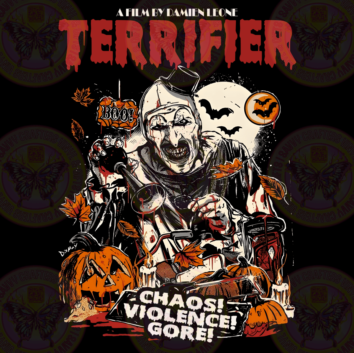 Terrifying Killer Clown Chaos Violence Gore Horror Halloween - Savvy Crafters Vinyl & Gifts