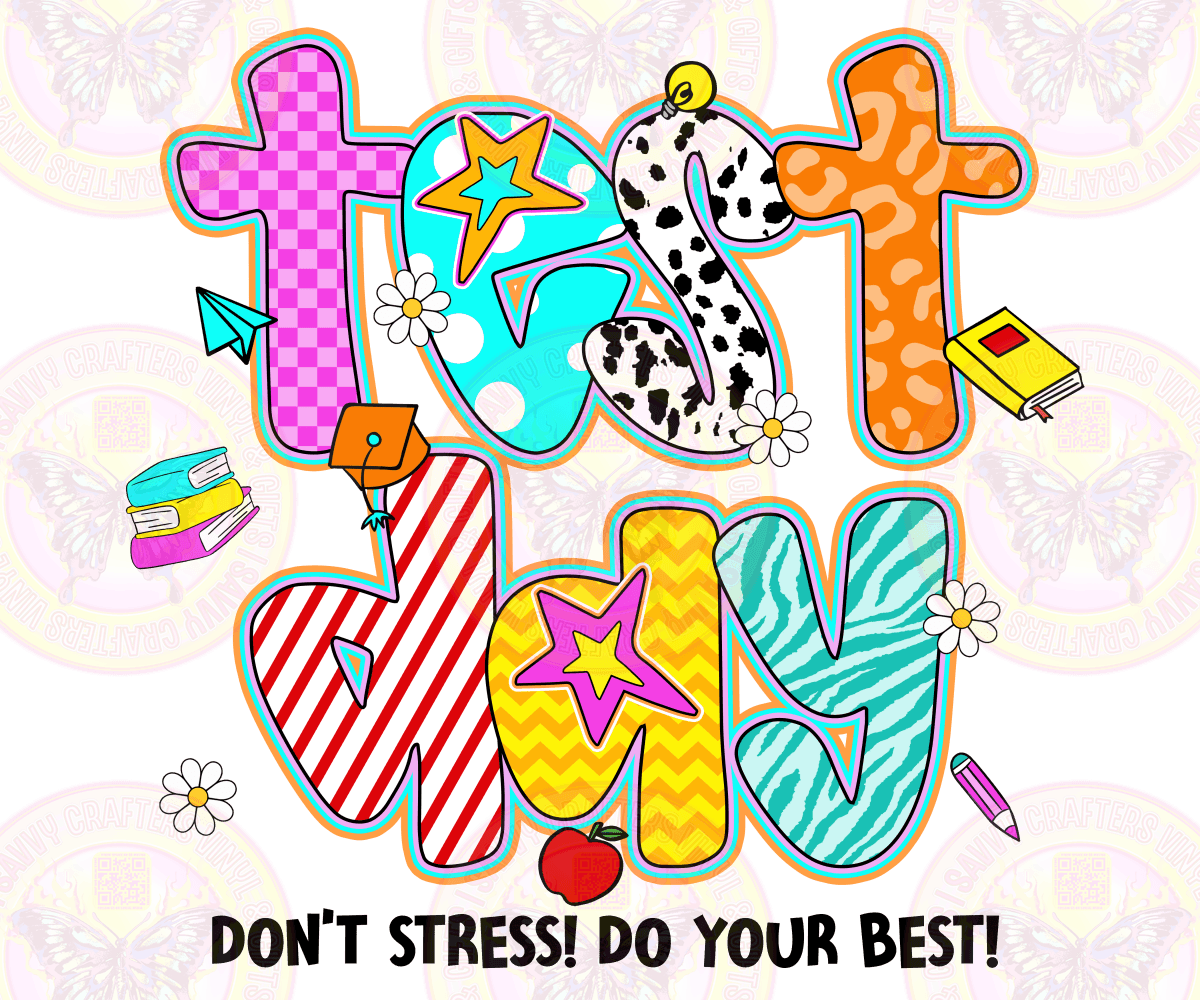 Test Day Retro REady to Press - Savvy Crafters Vinyl & Gifts