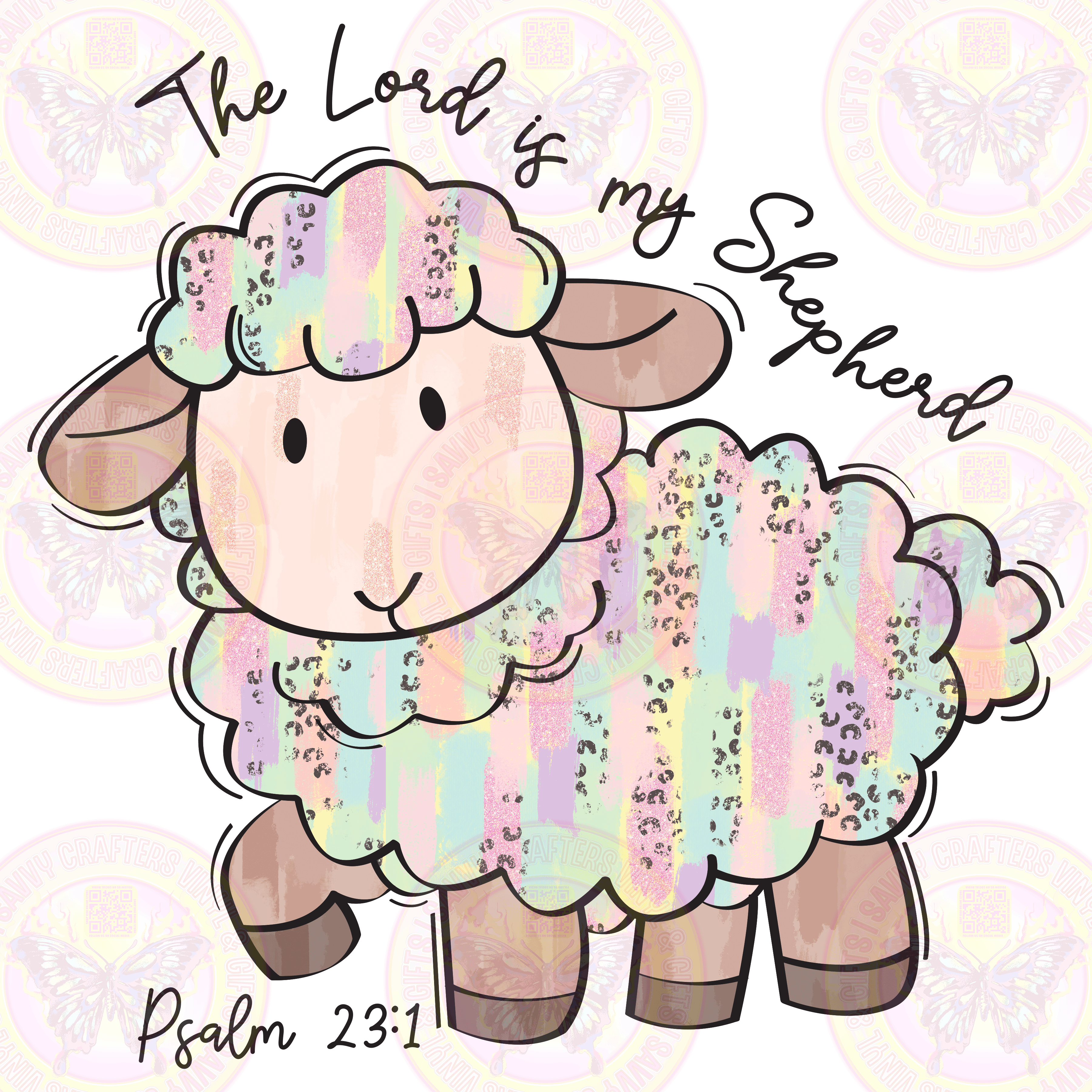The Lord is my Shepard Baby Lamb - Savvy Crafters Vinyl & Gifts